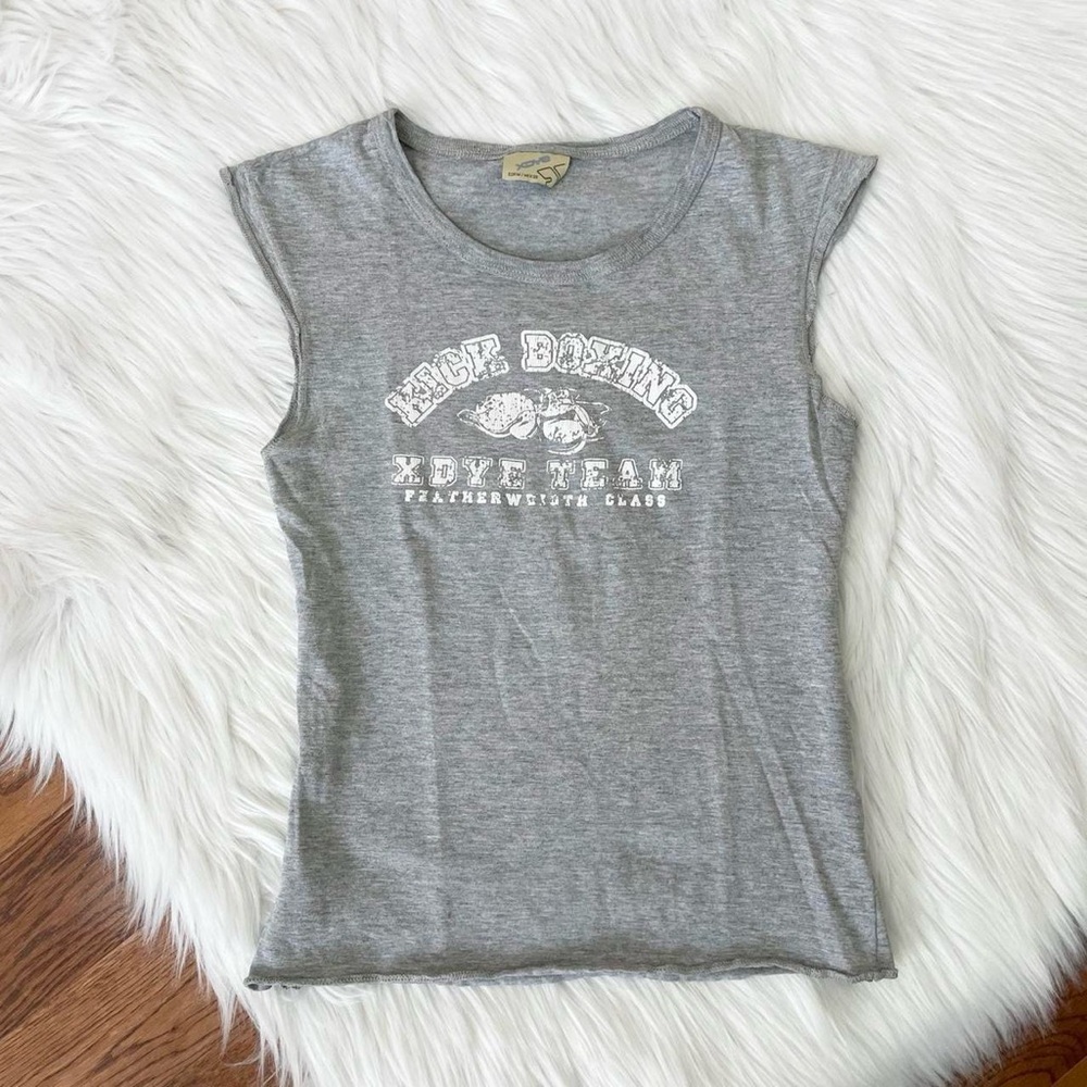 Vintage Y2K heather gray sporty tank top 🥊 by X Dye